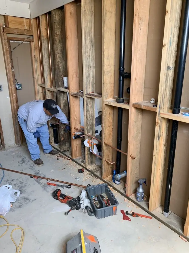Commercial rough-in plumbing for Trenchless Sewer Repair in Groton